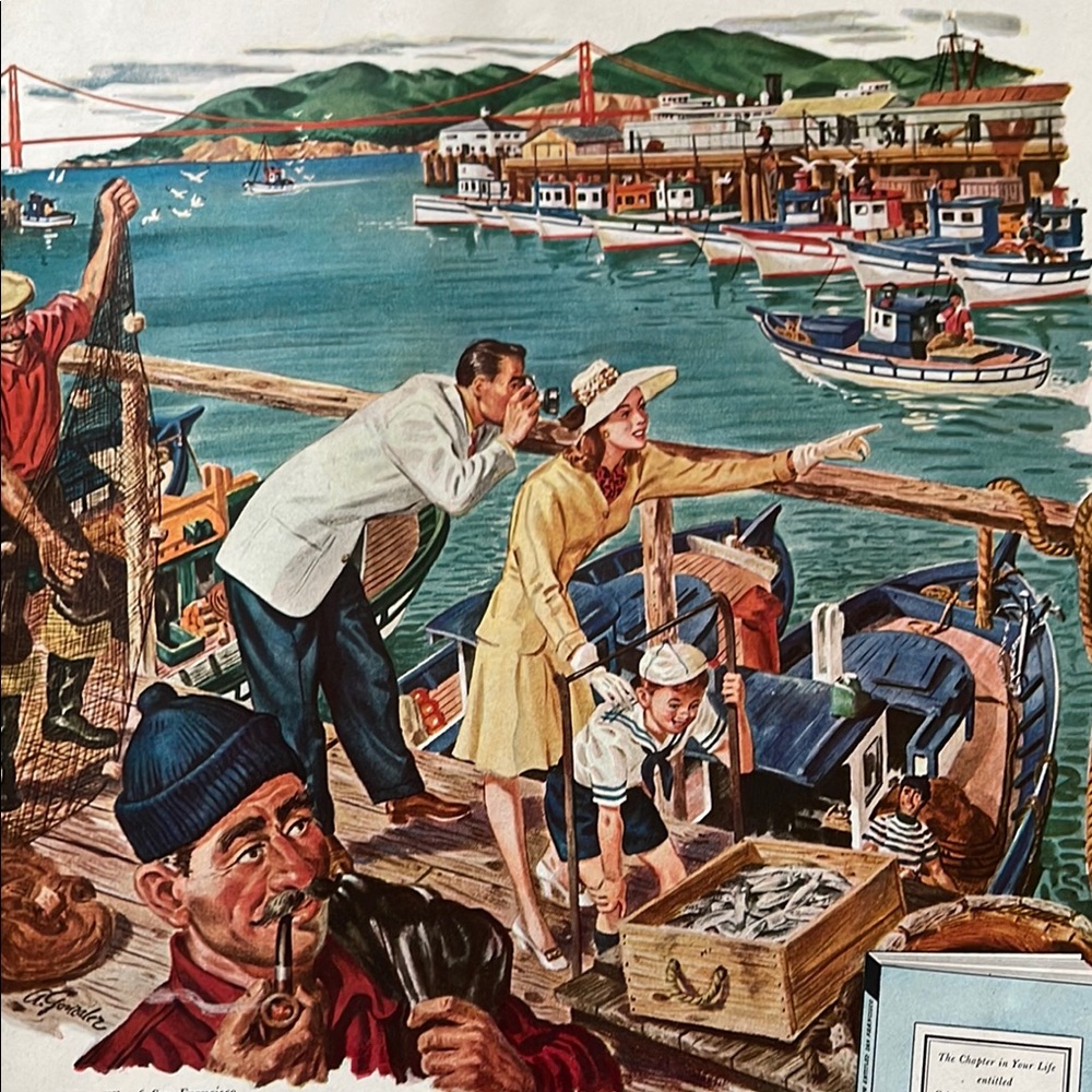 Vintage 1946 San Francisco Travel Advertisement Wal Art Décor Print